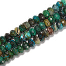 Azurite Fynchenite Faceted Rondelle Beads Size 4x6mm 4x7mm 6x9mm 15.5'' Strand
