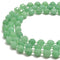 Green Aventurine Prism Cut Double Point Faceted Round Beads 9x10mm 15.5'' Strand