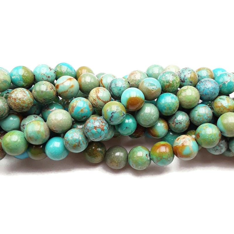 Natural Green Blue Turquoise Smooth Round Beads Size 7mm 8mm 15.5" Strand