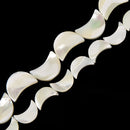 Iridescent White Mother of Pearl MOP Shell Moon Beads 7x10mm 8x12mm 15.5'' Strd