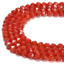 Carnelian Faceted Start Cut Beads Size 8mm 15.5'' Strand