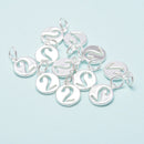 925 Sterling Silver Number Zero to Nine Pendant Charm Size10mm Sold 3Pcs Per Bag