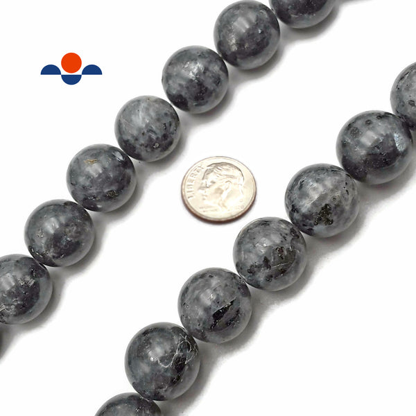 Larvikite Labradorite Smooth Round Beads Size 18mm 15.5" Strand