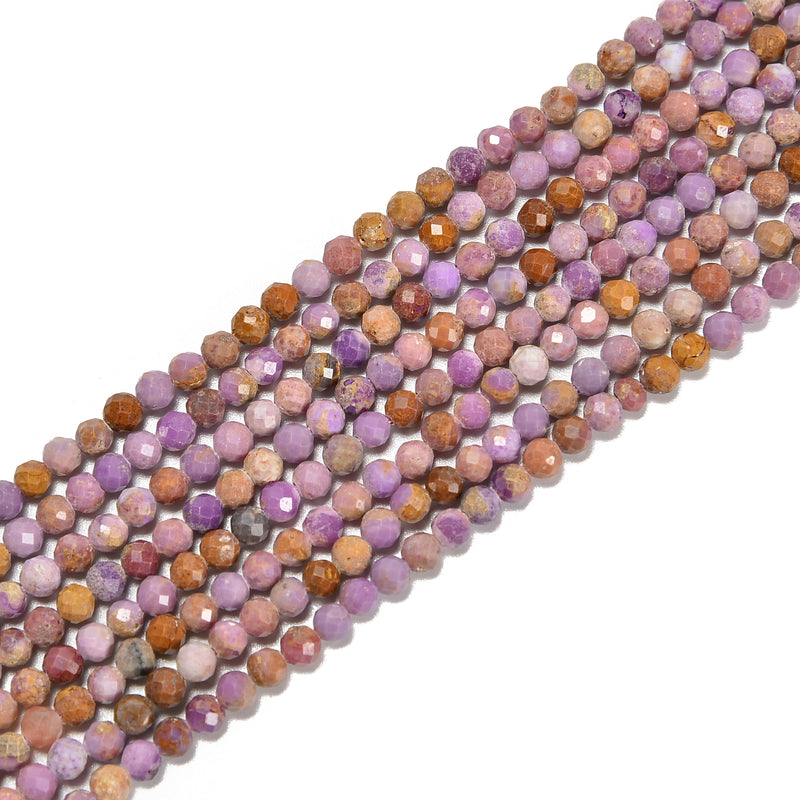 Natural Phosphosiderite Faceted Round Beads Size 3mm 15.5'' Strand