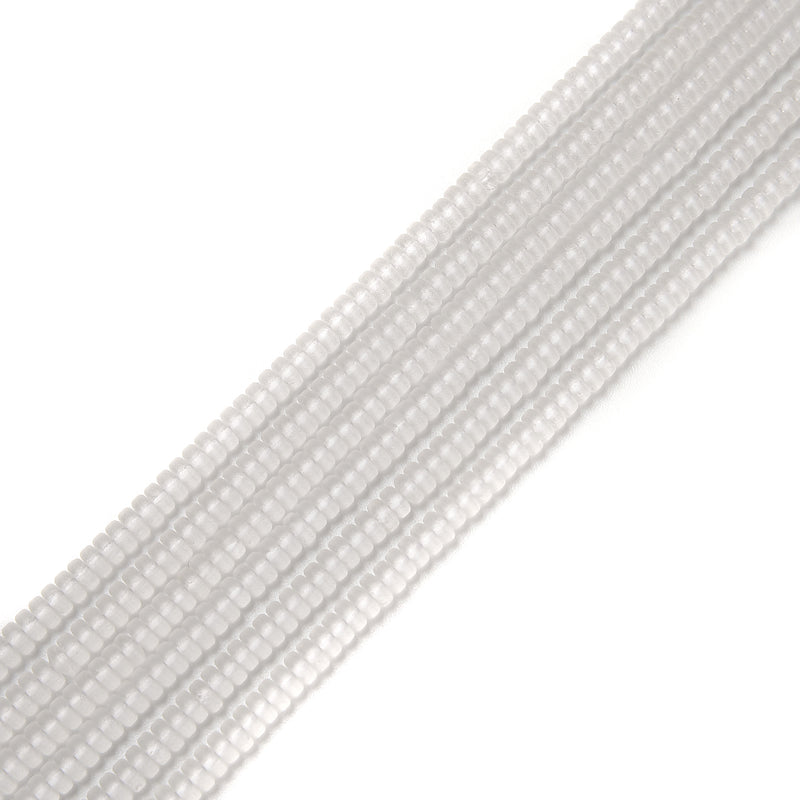 Clear Glass Crystal Matte Rondelle Beads Size 2x4mm 15.5'' Strand