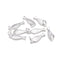 925 Sterling Silver Fish Charm Pendant Size 5x16mm 4pcs per Bag