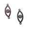 evil eye charm black plated copper with micro pave red green zircon 