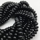 black onyx smooth rondelle beads