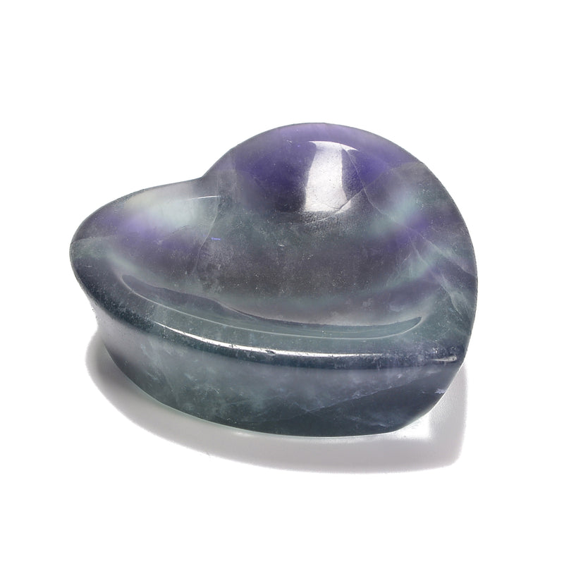 Natural Fluorite Heart Shape Bowl Size 80x85mm (Approx 3'') Sold Per Piece