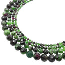 natural ruby zoisite faceted round beads 