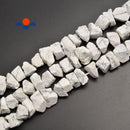 Howlite Rough Nugget Chunks Center Drill Beads Approx 6x17mm 15.5" Strand