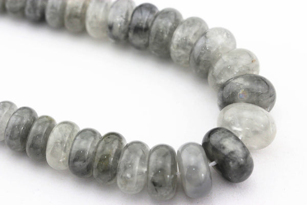cloudy quartz graduated smooth rondelle beads