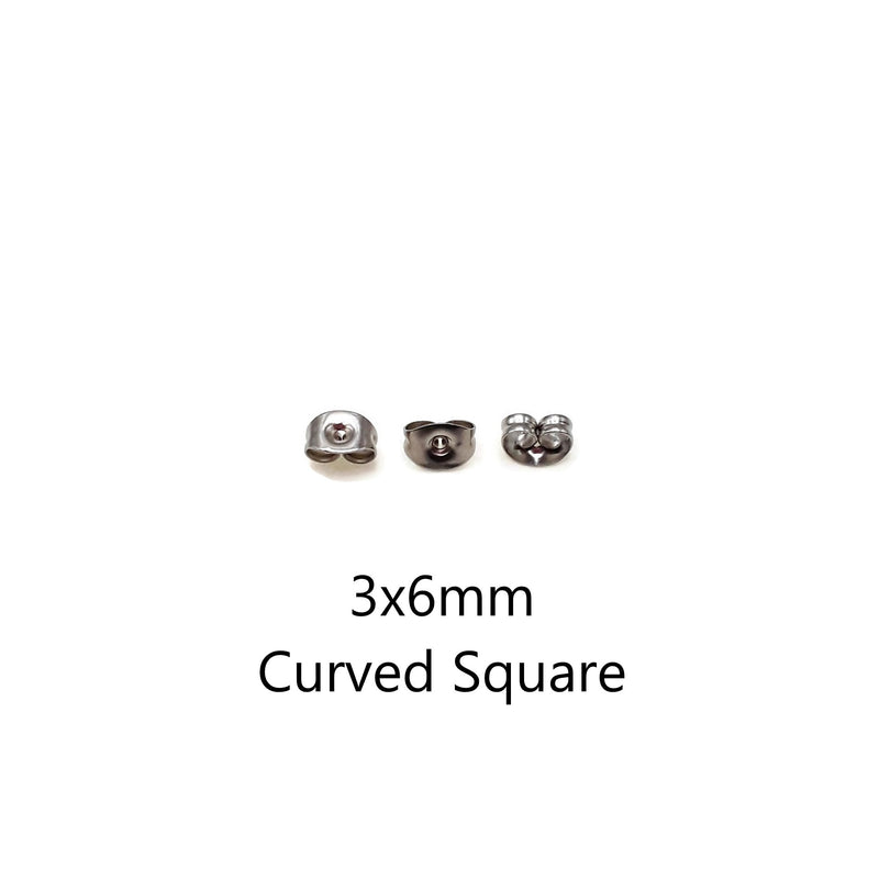 304 Stainless Steel Earring Earnut Backs Size 3x5mm 3x6mm 400 Pieces Per Bag