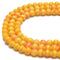 Yellow Striped Glass Beads Smooth Round Beads Size 6mm 8mm 10mm 15.5" Strand