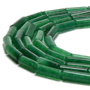 Green Dyed Jade Cylinder Tube Beads Size 4x13mm 15.5'' Strand