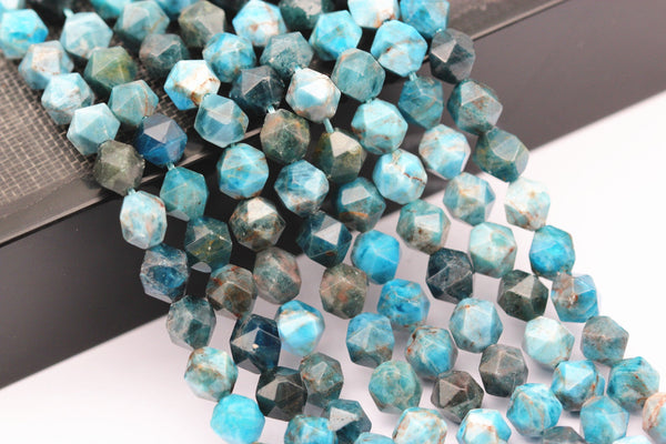 apatite faceted star cut beads