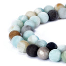 multi color amazonite matte round beads 