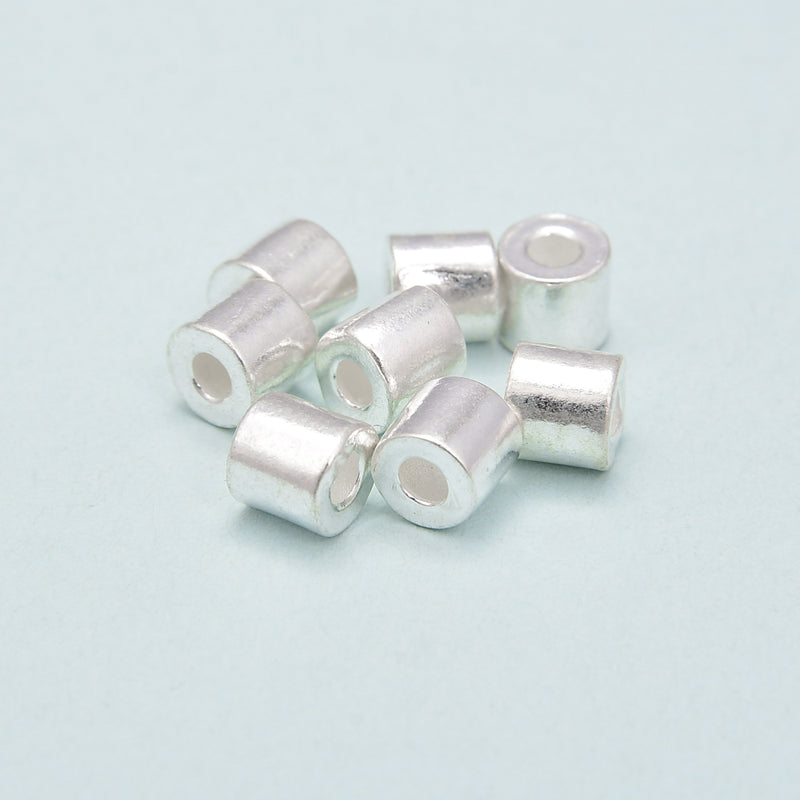 925 Sterling Silver Cylinder Beads Size 5.5x5.5mm 4pcs per Bag
