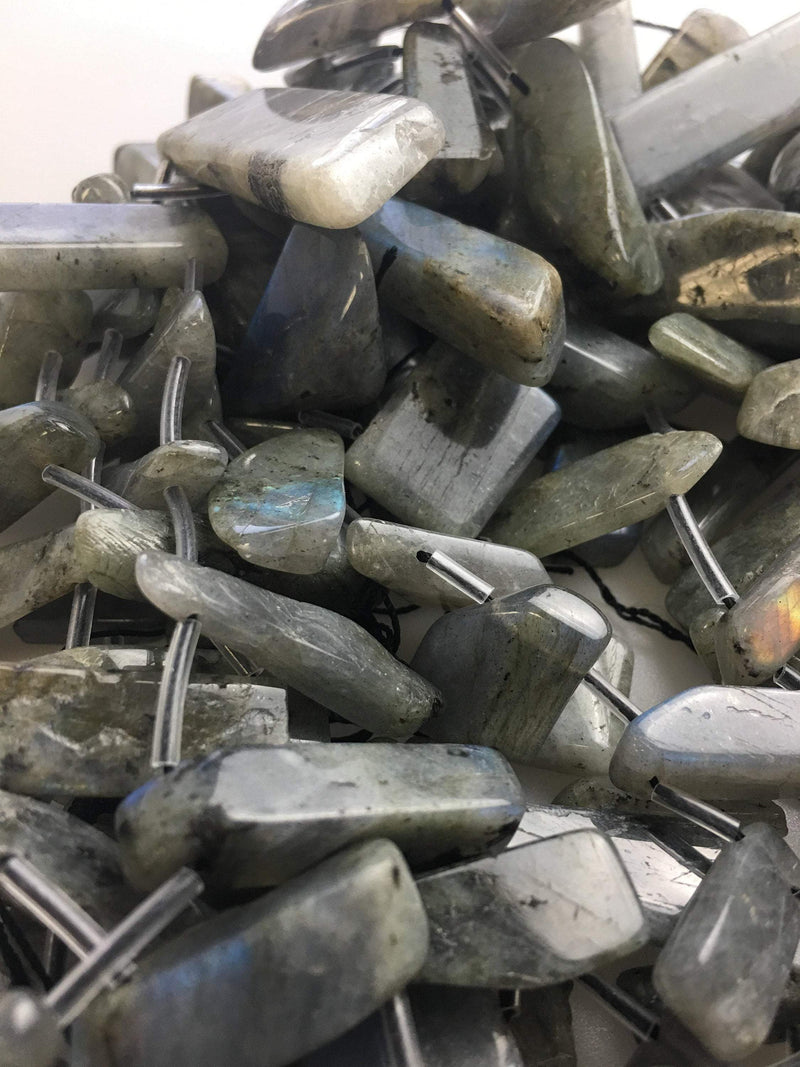 labradorite graduated irregular slice Sticks Points beads