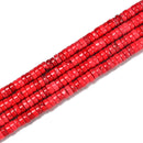 Dark Red Howlite Turquise Heishi Disc Beads Size 3x6mm 15.5'' Strand