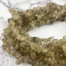 golden rutilated quartz irregular nugget chips beads