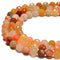 Natural Multi Orange Jade Faceted Round Beads Size 4mm - 10mm 15.5'' Strand