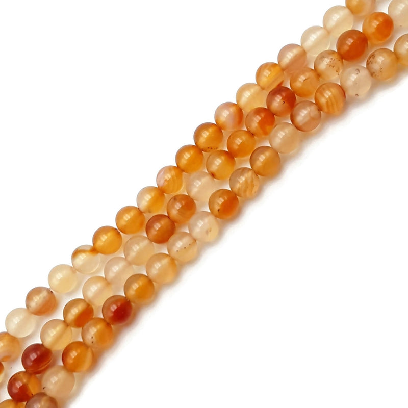 Natural Light Carnelian Smooth Round Beads 6mm 15.5" Strand