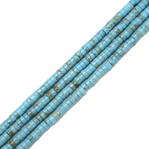 Blue Magnesite Turquoise Heishi Disc Beads Size 2x3mm 2x4mm 3x6mm 15.5'' Strand