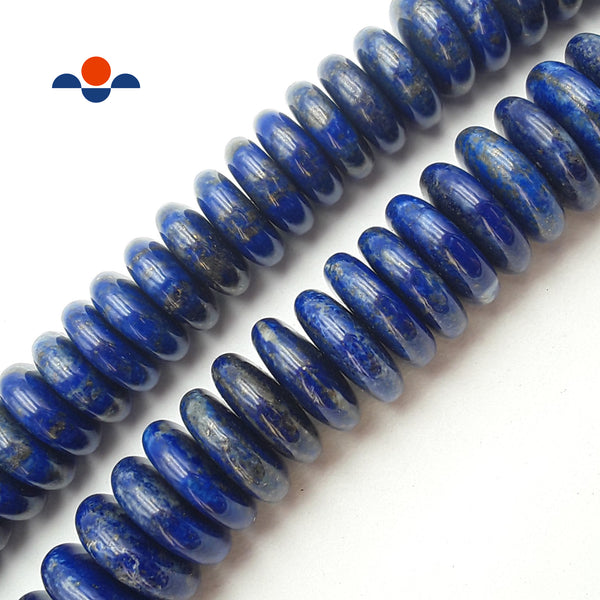 Lapis Lazuli Smooth Large Rondelle Beads 6x18mm 6x20mm 15.5" Strand
