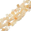 Natural Citrine Rough Nugget Chunks Top Drill Beads 8-12mm x 12-15mm 15.5'' Str