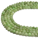 Natural Green Jade Smooth Round Beads Size 6mm 15.5'' Strand