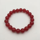 red dyed jade bracelet smooth round