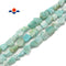 Green Amazonite Rough Nugget Chunks Side Drill Beads Approx 9x10mm 15.5"Strand