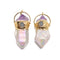 Clear Quartz AB Coated Gold Plated Wrapped Point Pendant With Amethyst 55-65mm