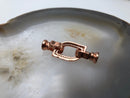 rose gold plated copper with micro pave clear zircon clasp 