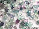 fluorite irregular faceted nugget top drill beads