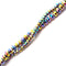 rainbow plated hematite faceted rondelle beads
