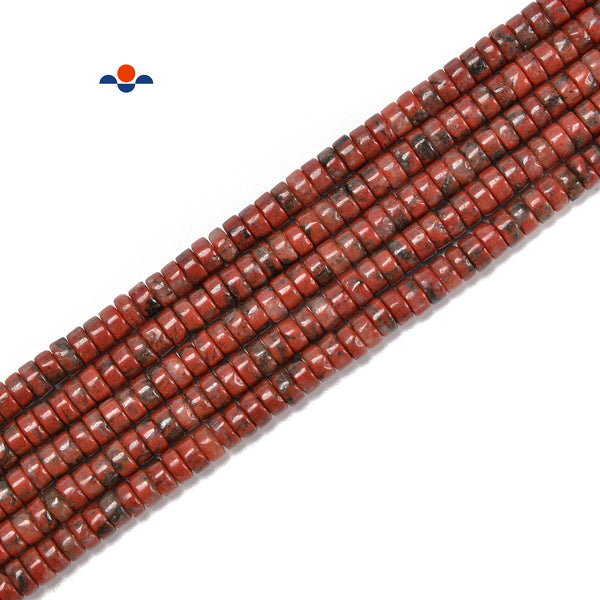 Natural Sesame Red Jasper Heishi Disc Beads Size 2x4mm 15.5'' Strand