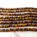 yellow Tiger's eye Heishi Rondelle Discs beads 