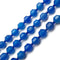 Blue Agate Prism Cut Double Point Faceted Round Beads 10mm 15.5'' Strand