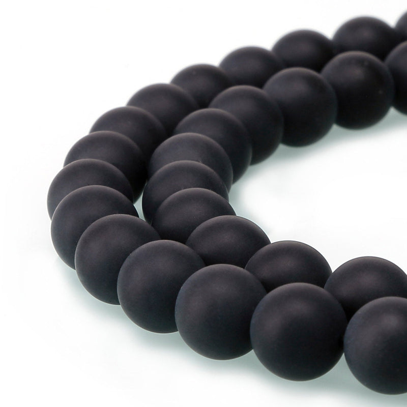 black onyx matte round beads 