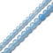 2.0mm Hole Light Blue Dyed Jade Smooth Round Beads 8mm 10mm 15.5" Strand
