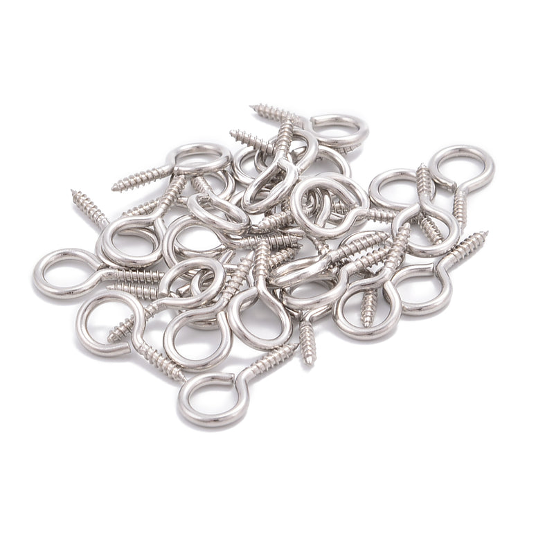 304 Stainless Steel Screw Beading Holder Size 1.2x5x9mm 120 Pieces per Bag