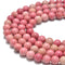 pink petrified rhodonite smooth round beads