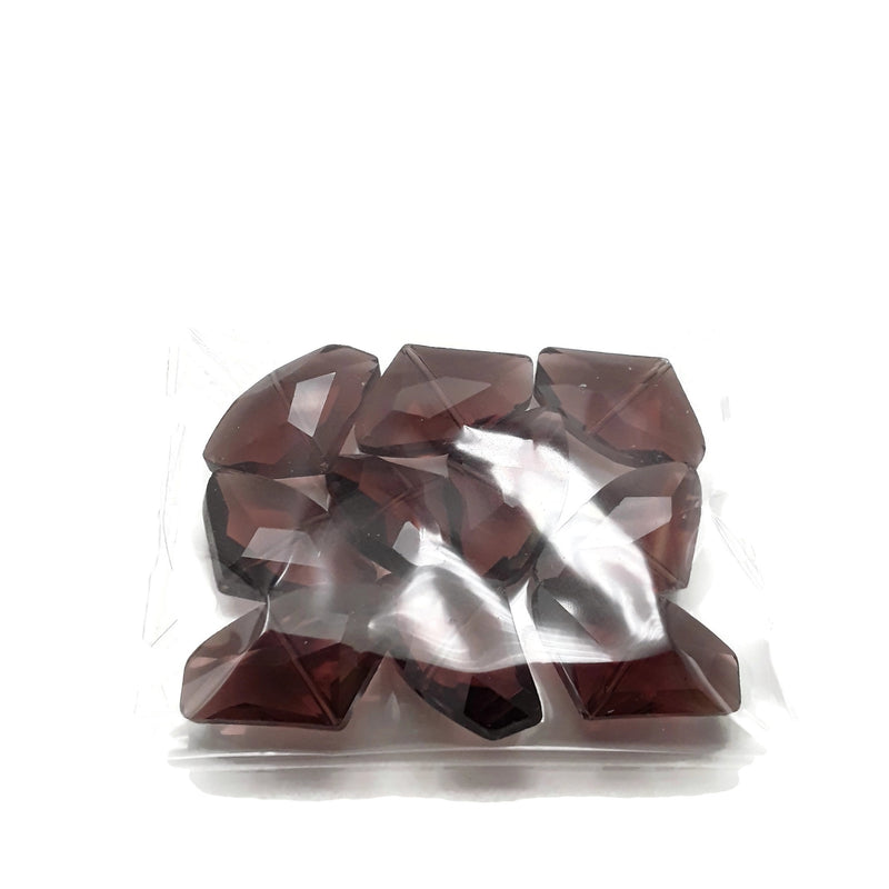 Burgundy Glass Faceted Irregular Shape Beads Size17x27mm 10pcs Per Bag