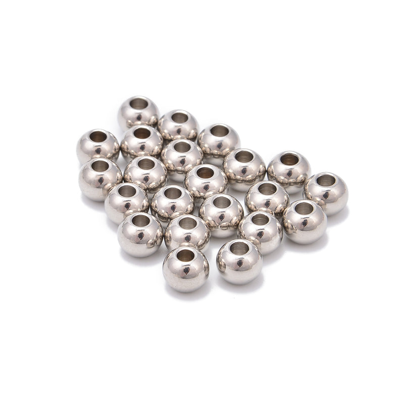 304 Stainless Steel Ball Beads Spacer Size 10mm 30 Pieces per Bag
