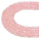 Rose Quartz Faceted Rondelle Wheel Discs Beads Size 6x7mm 15.5" Strand