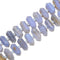 Blue Lace Agate Graduated Center Drill Points Beads Approx 25-30mm 15.5" Strand