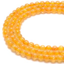 2.0mm Large Hole Citrine Smooth Round Beads Size 8mm 10mm 15.5" Strand