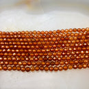 natural hessonite orange garnet faceted round beads